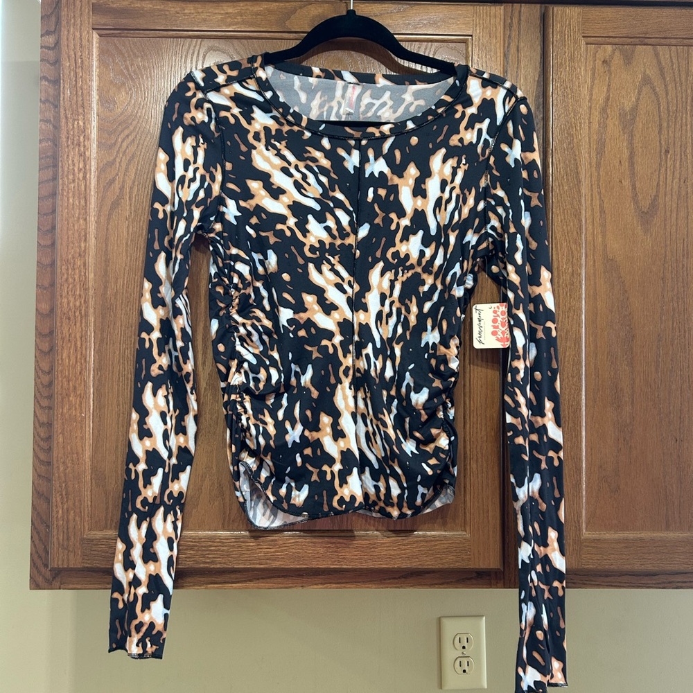 NWT Free People Right On Running Base Layer - Tortoise Shell Pattern - Small